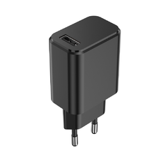 Setty töltő 1x USB 3A fekete + USB-C kábel 1,0 m