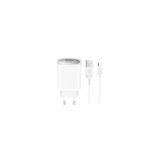 XO fali töltő CE19 QC 18W 1x USB fehér + USB-C kábel