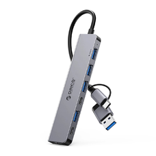 Orico YSA7-U3 USB-A/USB-C Hub dokkoló állomás 4x USB-A 2.0 + 1x USB-A 3.0 + 2x USB-C 2.0 - szürke