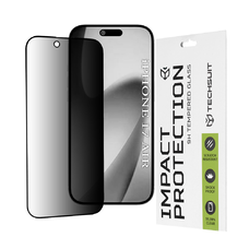 Teljesen tapadó privát képernyővédő - Techsuit 111D - iPhone 17 Air - Fekete. üvegfólia