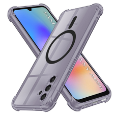 Samsung Galaxy A05s - Techsuit ütésálló átlátszó szilikon tok MagSafe kompatibilitással - Füst Fekete.