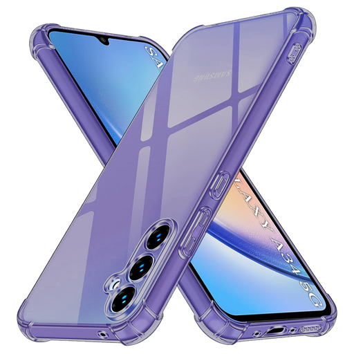  Samsung Galaxy A34 5G - Ütésálló Átlátszó Szilikon Tok - Füst Fekete tok