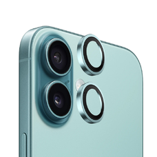  Blueo - Eredeti fémkeretes lencsevédő (2 darab) - iPhone 16 / iPhone 16 Plus - Zöld üvegfólia