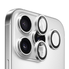  Blueo - Eredeti Fémkeretes Lencsevédő (3 darab) - iPhone 16 Pro / iPhone 16 Pro Max - Ezüst Titán üvegfólia