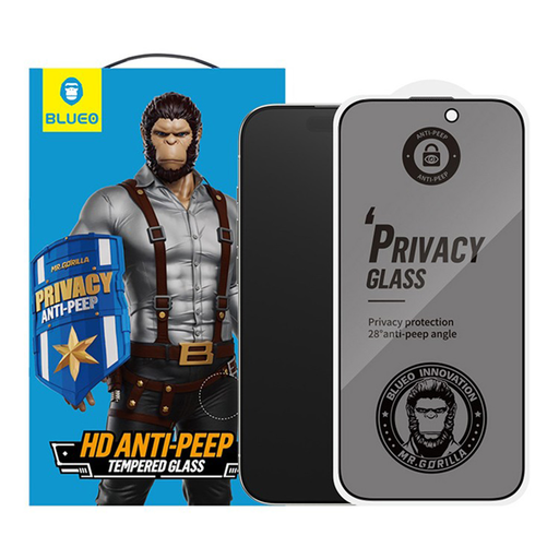  Blueo - Adatvédelmi üvegfólia - iPhone 16 Pro - Fekete üvegfólia