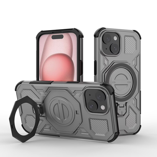 iPhone 15 tok - Techsuit - Carbon Shield PRO - Smoke Black