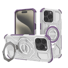 iPhone 15 Pro tok - Techsuit - Carbon Shield PRO - lila átlátszó