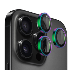 Blueo - Eredeti Fémkeretes Lencsevédő (3 darabos) - iPhone 16 Pro / iPhone 16 Pro Max - Színes üvegfólia