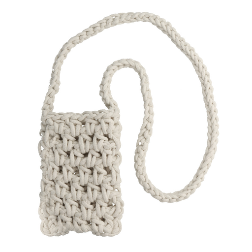 Kötött táska telefonhoz design 1 fehér