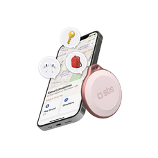 SBS Track My Circle Vízálló IP65 Nyomkövető Kompatibilis az Apple Find My szolgáltatással - Rózsaszín