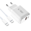 Tech-protect Nca30 2-port Hálózati Töltő Pd 30w / Qc3.0 + Type-c Kábel Fehér - 1. kép