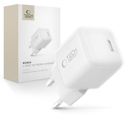 Tech-protect Ncm25 1-port hálózati töltő Pd 25w fehér