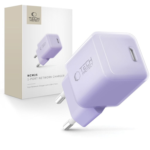 Tech-protect Ncm25 1-port hálózati töltő Pd 25w Baby Lila