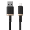 Baseus - Dura Series adatkábellel (P10377801U01-00) - USB Lightning csatlakozóval, gyorstöltési funkcióval, 480 Mbps sebességgel, 2,4 A áramerősséggel, nylon borítással, 1 m hosszúságban - Arany / Fekete - 0. kép