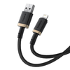 Baseus - Dura Series adatkábellel (P10377801U01-00) - USB Lightning csatlakozóval, gyorstöltési funkcióval, 480 Mbps sebességgel, 2,4 A áramerősséggel, nylon borítással, 1 m hosszúságban - Arany / Fekete - 1. kép