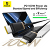 Baseus - Dura Series adatkábel (P10377803U01-02) - MacBookhoz, Type-C, gyorstöltés, PD 100W, 480 Mbps, 2m - Arany/Fekete - 3. kép