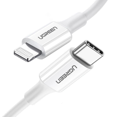 Ugreen US171 Lightning - USB-C MFi PD kábel 20W 3A 480Mb/s 0.5m - fehér