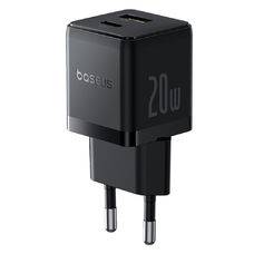 Baseus - Fali töltő Palm (P10111608113-00) - 2 az 1-ben Gyors töltő, USB, Type-C, 20W, 5V/3A - Fekete klaszter