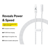 Baseus - Gem adatkábel (P10373001211-00) - USB-C - Lightning, Gyors töltés 20W, 1m - Holdfehér - 2. kép
