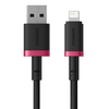 Baseus - Dura sorozatú adatkábel (P10377801U01-01) - USB Lightning csatlakozóval, gyors töltés, 480Mbps, 2.4A, nejlon, 1m - piros/fekete - 1. kép