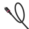 Baseus - Dura sorozatú adatkábel (P10377801U01-01) - USB Lightning csatlakozóval, gyors töltés, 480Mbps, 2.4A, nejlon, 1m - piros/fekete - 2. kép