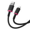 Baseus - Dura sorozatú adatkábel (P10377801U01-01) - USB Lightning csatlakozóval, gyors töltés, 480Mbps, 2.4A, nejlon, 1m - piros/fekete - 3. kép