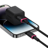 Baseus - Dura sorozat adatkábel (P10377801U01-03) - USB Lightning csatlakozó, Gyors töltés, 2.4A, 480Mbps, Nejlon, 2 m - Piros / Fekete - 3. kép