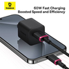 Baseus - Dura Series adatkábel (P10377802U01-01) - USB - Type-C, Gyors töltés, 60W, 480Mbps, Nejlon, 1m - Piros / Fekete - 2. kép