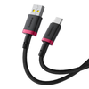 Baseus - Dura Series adatkábel (P10377802U01-01) - USB - Type-C, Gyors töltés, 60W, 480Mbps, Nejlon, 1m - Piros / Fekete - 3. kép