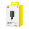 Baseus - Fali töltő GaN (P10162701113-00) - 2x USB, 2x Type-C, 65W, kábel Type-C to Type-C - Fekete - 3. kép