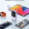 Baseus - Qpow Pro+ (P10067101513-00) - Hordozható töltő, Lightning, 2x Type-C, USB, 22,5W, 10000mAh, Type-C kábel - Lila - 1. kép