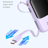 Baseus - Qpow Pro+ (P10067101513-00) - Hordozható töltő, Lightning, 2x Type-C, USB, 22,5W, 10000mAh, Type-C kábel - Lila - 3. kép