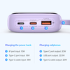 Baseus - Qpow Pro+ (P10067101513-00) - Hordozható töltő, Lightning, 2x Type-C, USB, 22,5W, 10000mAh, Type-C kábel - Lila - 4. kép