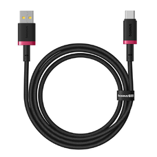 Baseus - Dura sorozatú adatkábel (P10377802U01-03) - USB-ről Type-C-re, Gyors töltés, 60W, 480Mbps, nejlon, 2m - Piros / Fekete