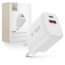 Tech-protect Nca20 2-port hálózati töltő Pd 20w / Qc3.0 Fehér