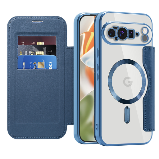 Google Pixel 10 Pro XL - Techsuit SmartMag Könyv Tok - Kék tok