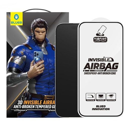Blueo - Törésálló üvegfólia - iPhone 15 Pro Max - Fekete üvegfólia Blueo - Törésálló üvegfólia - iPhone 15 Pro Max - Fekete üvegfólia