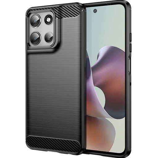 Motorola Moto G56 - Techsuit - karbon szilikon tok - fekete Motorola Moto G56 - Techsuit - karbon szilikon tok - fekete