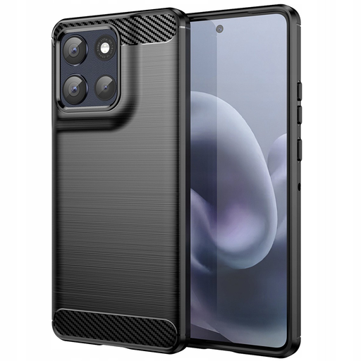 Motorola Moto G86 - Techsuit - Carbon Silicone - Fekete tok