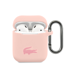 Lacoste Liquid Silicone Glossy Printing Logo Case for AirPods 1/2 Pink