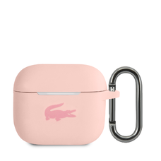 Lacoste Liquid Silicone Fényes Logó Nyomtatás Tok AirPods 3 Pink