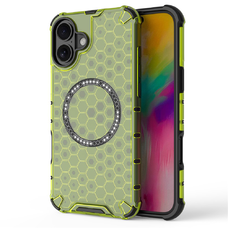 iPhone 16 - Techsuit HoneyComb Shield MagSafe tok - Lime Zöld
