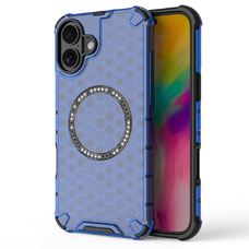 iPhone 16 Techsuit - HoneyComb Shield MagSafe - Kék. tok