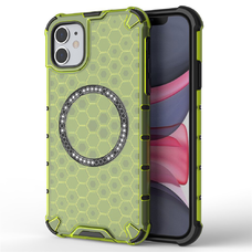iPhone 11 MagSafe Techsuit - HoneyComb Shield - Lime Zöld. tok