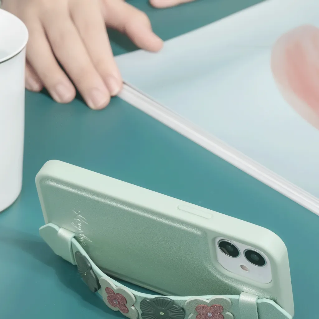 iPhone 12 mini Kingxbar Sweet Series Swarovski kristállyal dekorált tok zöld - 12