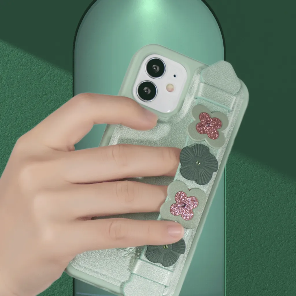 iPhone 12 mini Kingxbar Sweet Series Swarovski kristállyal dekorált tok zöld - 7