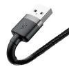 Baseus Cafule Nylon harisnyázott USB/Lightning kábel QC3.0 1.5A 2m fekete/szürke (CALKLF-CG1) - 0. kép