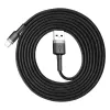 Baseus Cafule Nylon harisnyázott USB/Lightning kábel QC3.0 1.5A 2m fekete/szürke (CALKLF-CG1) - 3. kép