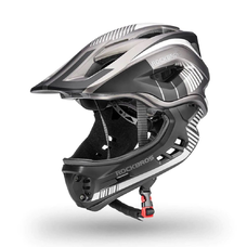 Rockbros TT-32SBTG-S children's bicycle helmet with removable chinbar, size S - gray