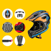 Rockbros TT-32SOBL-M children's bicycle helmet with removable chinbar, size M - black and orange - 2. kép
